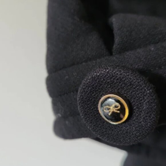 ANYA HINDMARCH | Short Wool Jacket Silk Lining Black Sz L - Picture 3 of 7